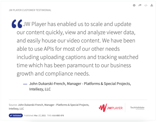 JW Player Video Platform API - Customer Testimonial